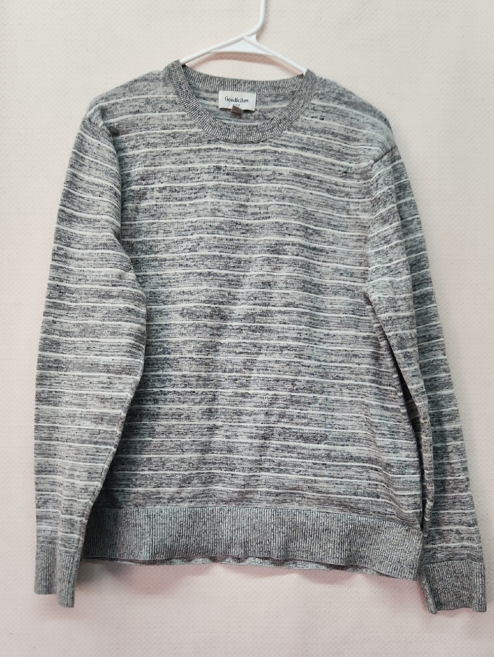 Goodfellow & Co Gray Striped Crewneck Sweater - Heathered
